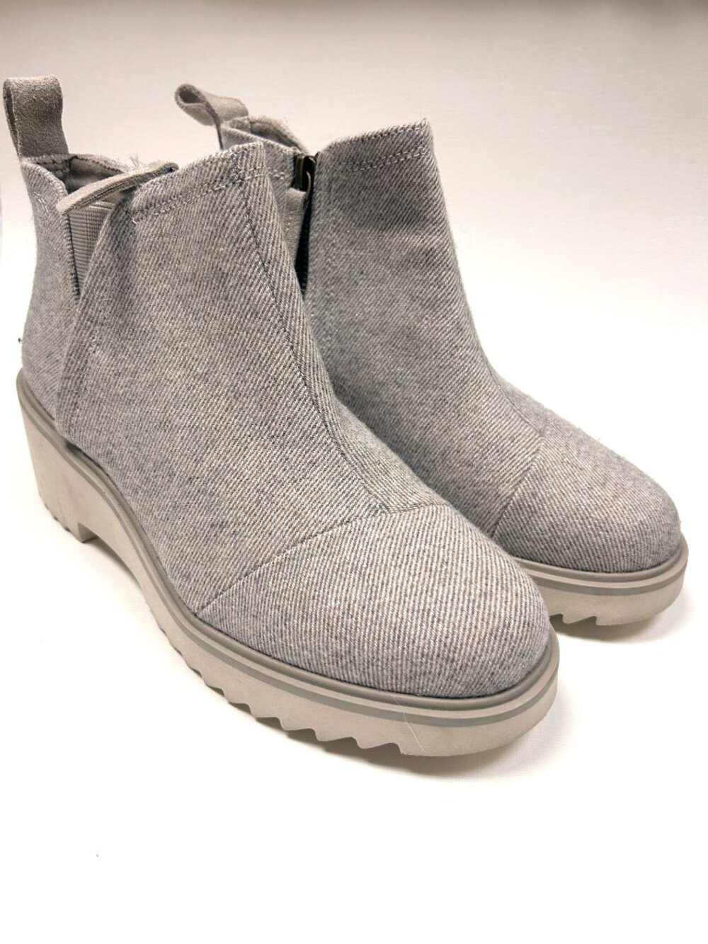TOMS Maude Wedge Booties Size 8 Natural Shimmer Ankle Boots Everyday Boot - Picture 6 of 10
